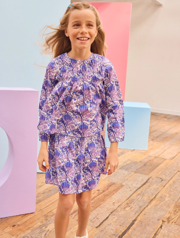 Ruched Circle Skirt - Concord Floral