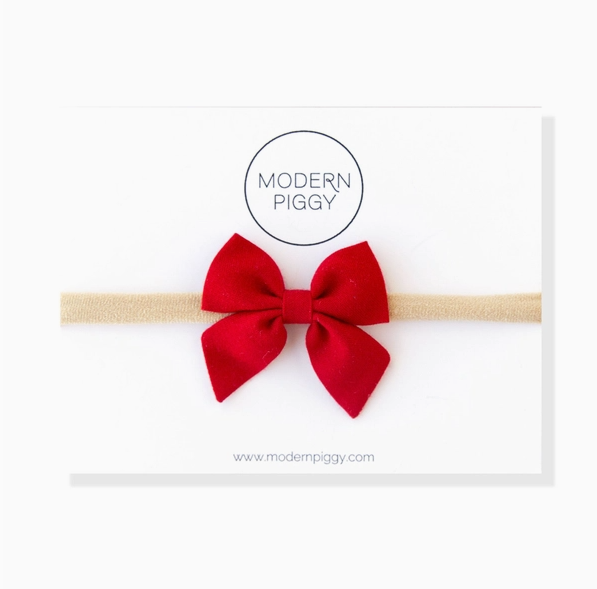 Red | Mini Piggy Bow