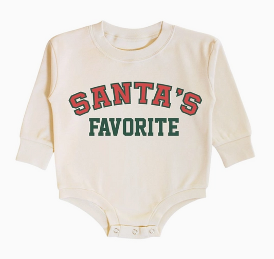 Santa's Favorite Christmas Long Sleeve Romper