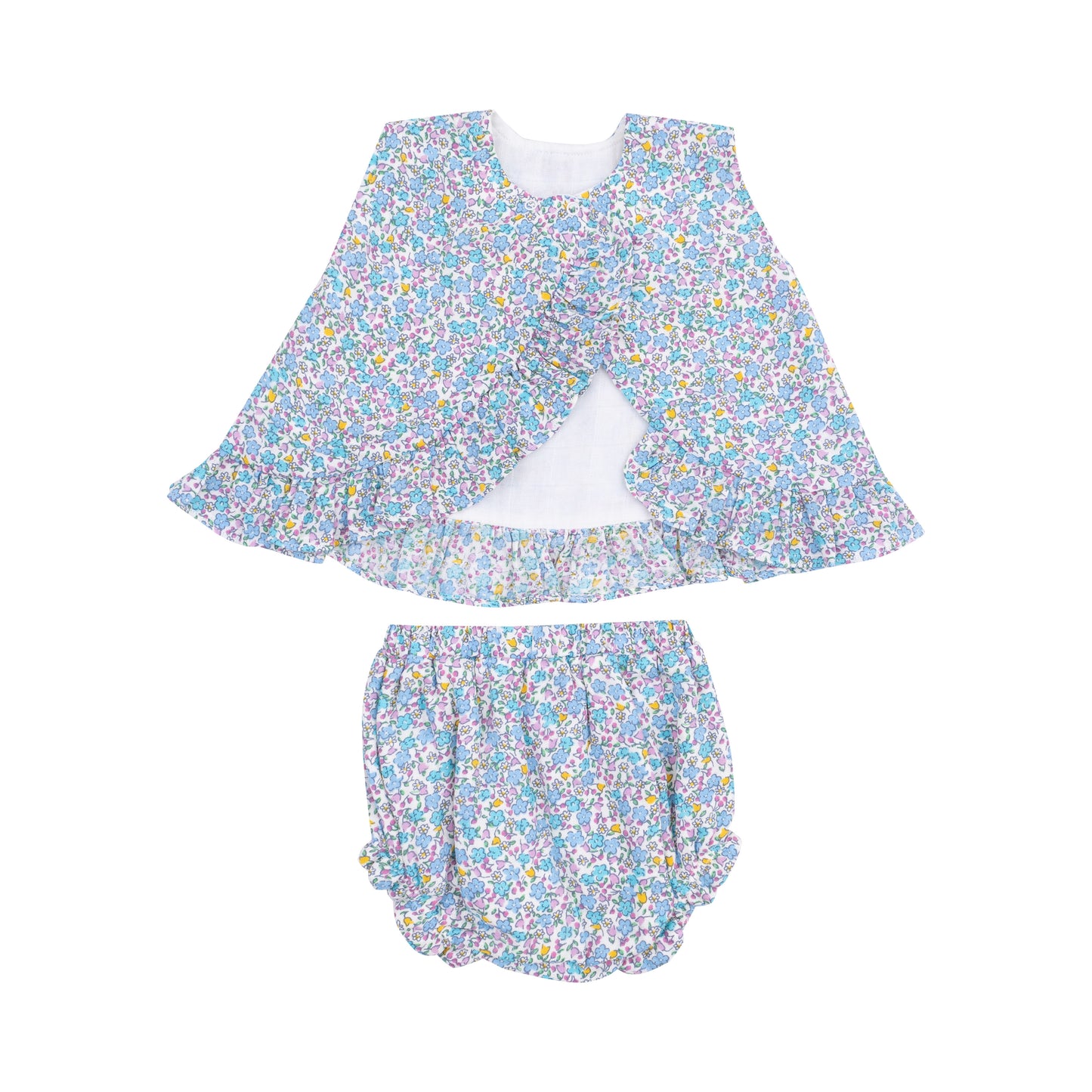 Flowers and Berries Ruffle Back Top & Bloomer