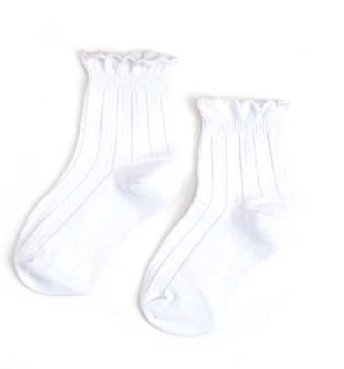 White Frill Midi Socks