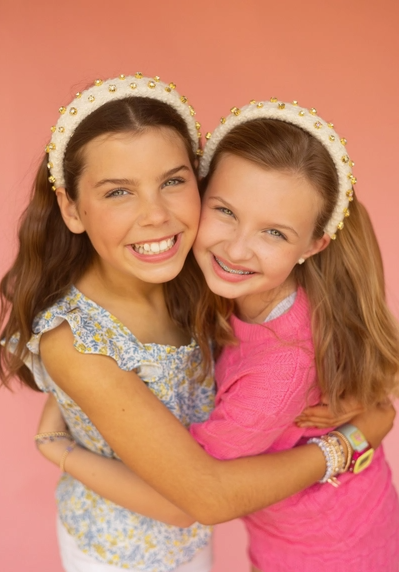 Kid and Tween White Headband with Embellishments