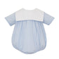 Lt.blue stripe boy's bubble w/ white sq. collar