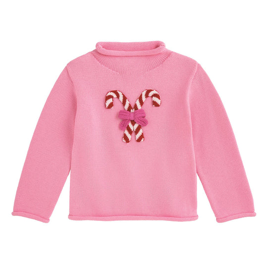 Pink Candy Cane Rollneck Sweater