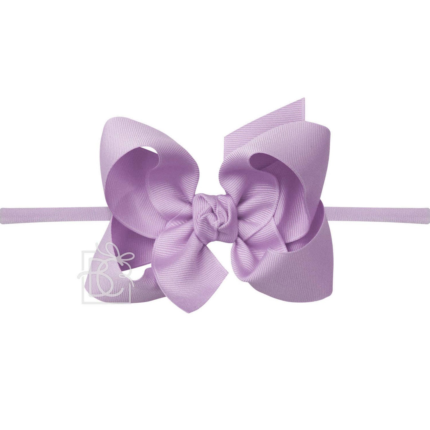 1/4" NYLON PANTYHOSE HEADBAND W/SIGNATURE GROSGRAIN BOW