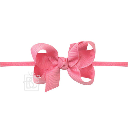 1/4" NYLON PANTYHOSE HEADBAND W/SIGNATURE GROSGRAIN BOW