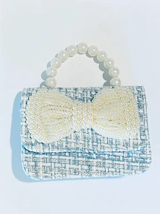 Pearl Bow Purse - Pink or Blue