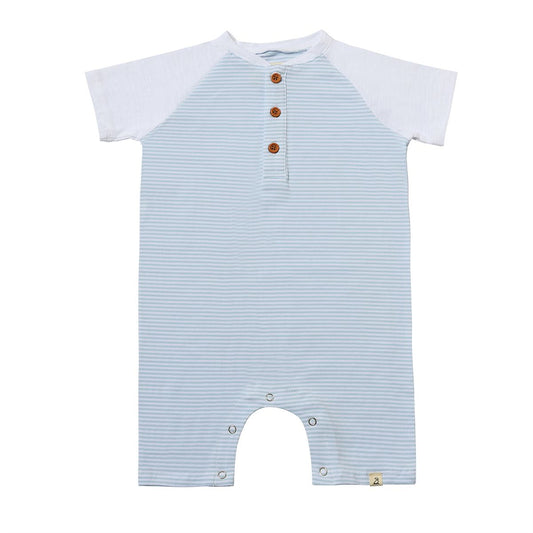 AFLOAT Raglan Romper Light Blue Stripe
