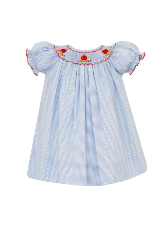 APPLES & PENCILS GIRL´S - Lt.blue gingham bishop