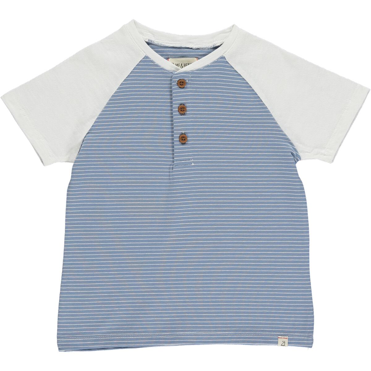 BEACON RAGLAN TEE - BLUE/WHITE STRIPE