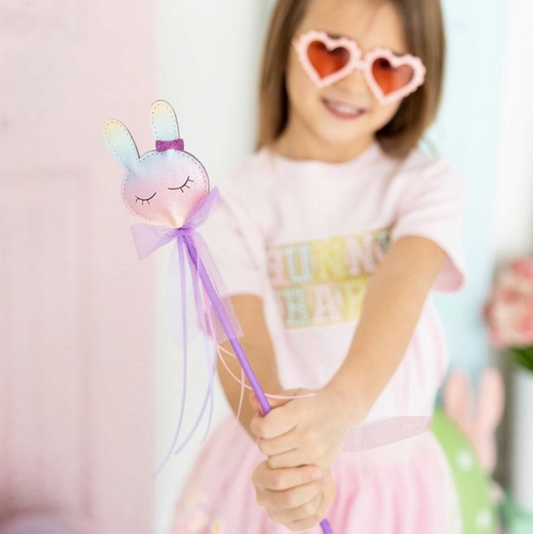 Pastel Rainbow Easter Bunny Wand