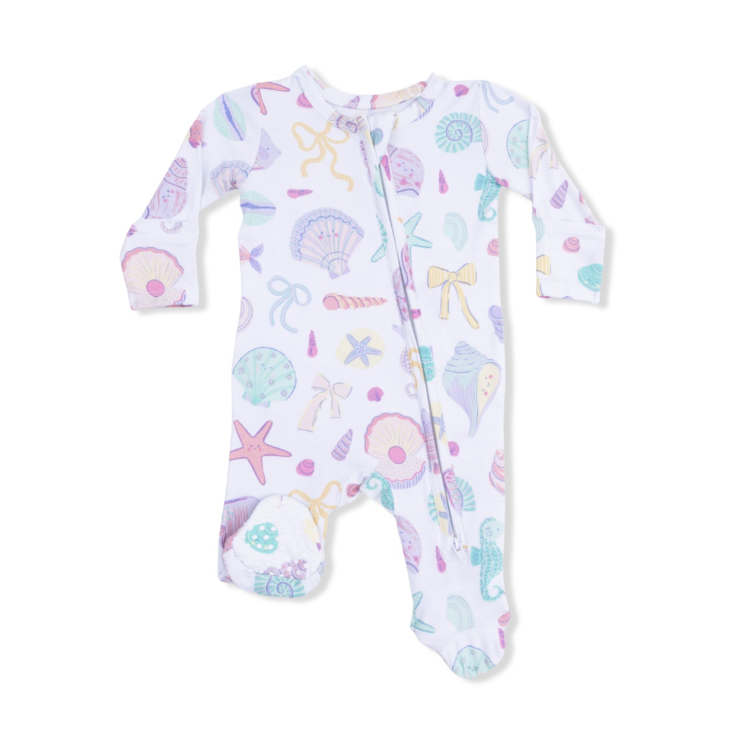 Beach Days - 2 Way Ruffle Back Zipper Footie