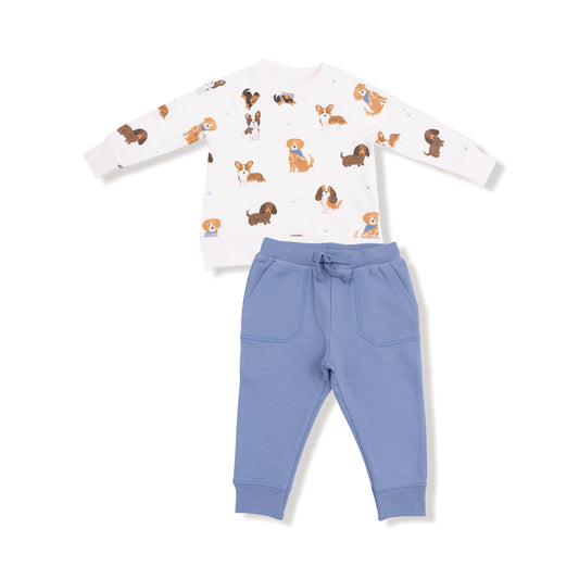 Best Friend Dogs - French Terry - Uni -  Raglan Sweatshirt + Jogger Set