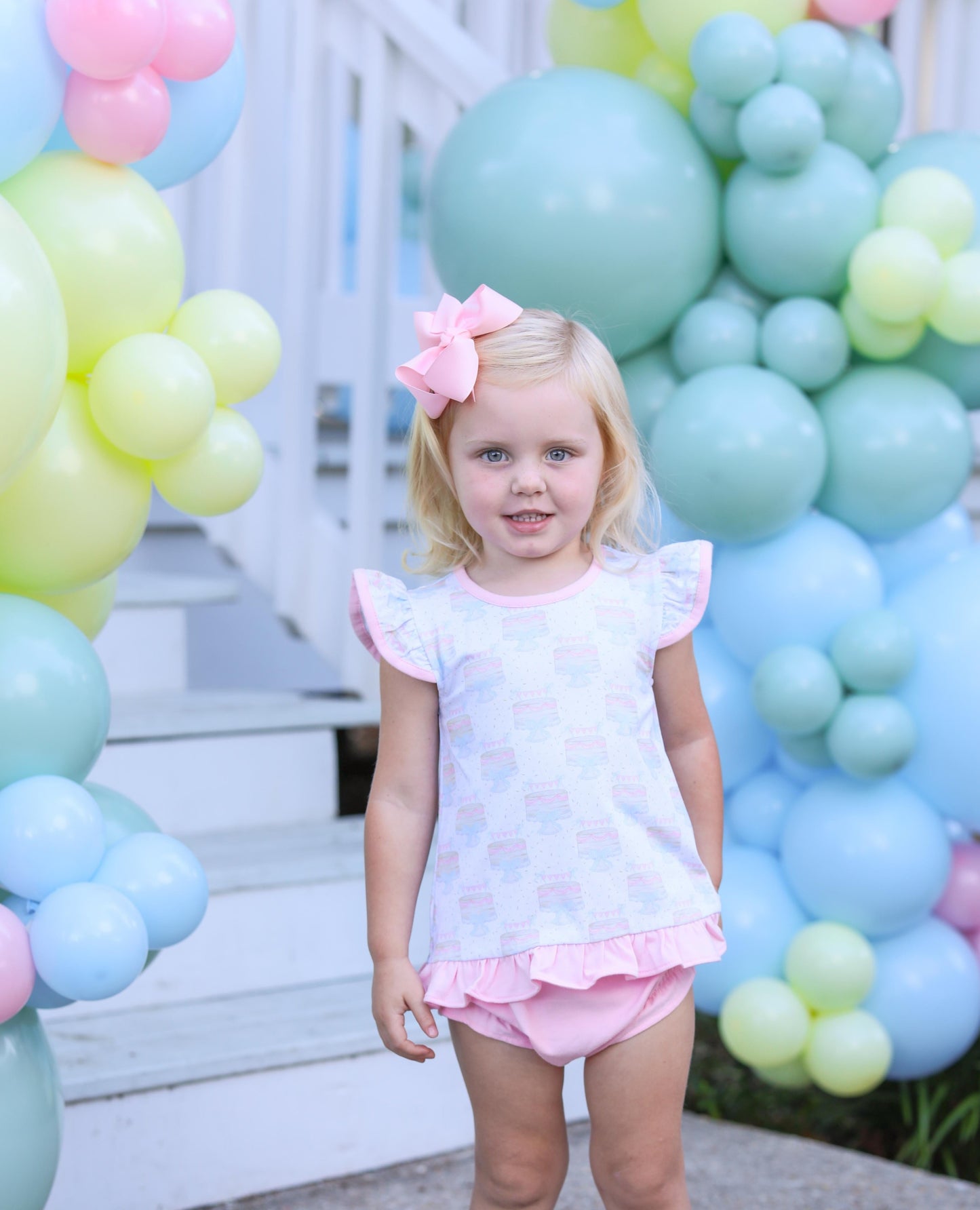 Birthday Celebration Flutter Diaper Set - Pink