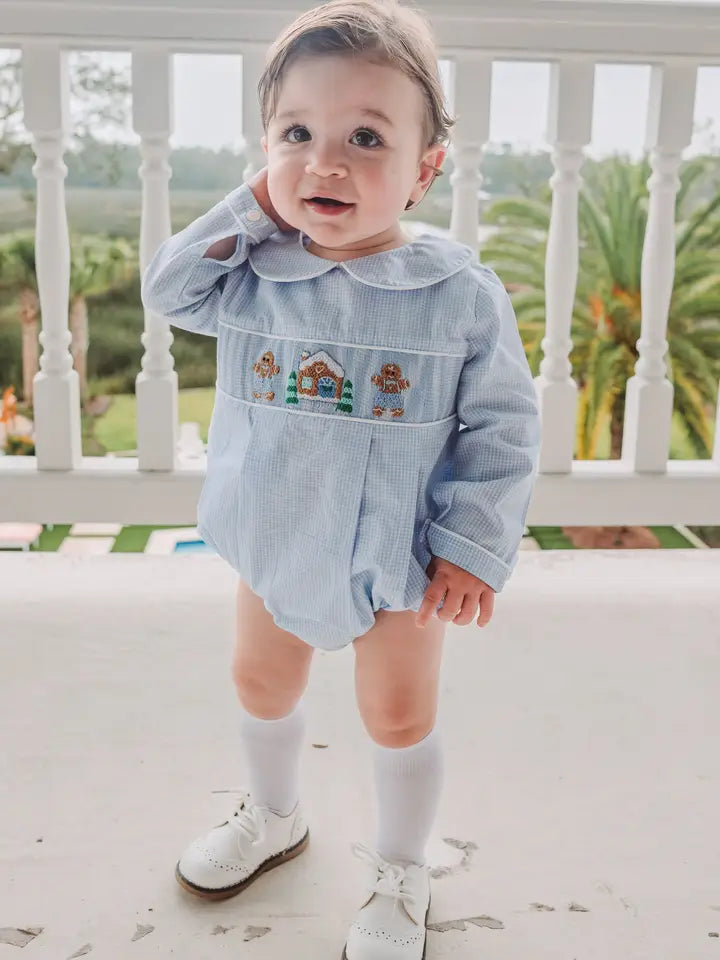 BOYS SMOCKED GINGERBREAD BUBBLE