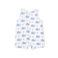 Bubbly Sailor Whales Blue - Sleeveless Shortie Romper