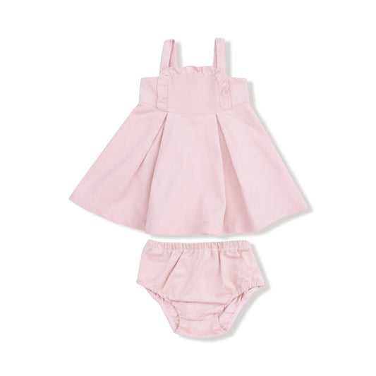 Corduroy - Veiled Pink - Ruffle Jumper W/ Diaper Cover