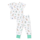 Country Club Dogs Neutral - Short Sleeve Loungewear Set