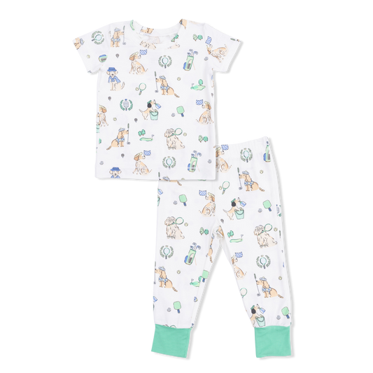 Country Club Dogs Neutral - Short Sleeve Loungewear Set