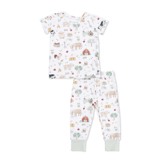 Cute Farm Animals Uni - Short Sleeve Loungewear Set