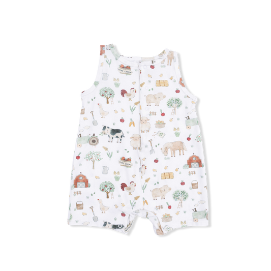 Cute Farm Animals Uni - Sleeveless Shortie Romper