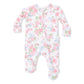 Cute Little Roses - 2 Way Ruffle Back Zipper Footie