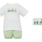 GOLF - Boy's white T-shirt w/ Green check bloomer/short set