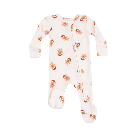 Gingerbread - 2 Way Zipper Footie