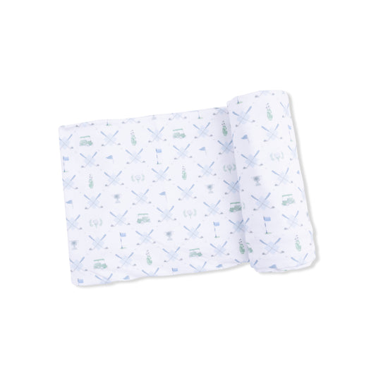 Golf Trellis Blue - Swaddle Blanket