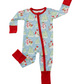 Zipper Romper - Blue Snowman