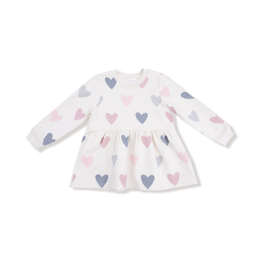Hearts -French Terry - Drop Waist Dress