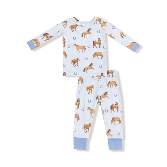 Horses - Blue - L/S Loungewear Set
