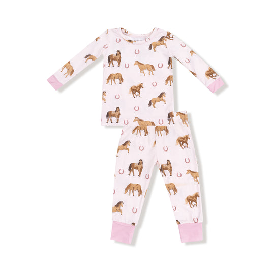 Horses - Pink - L/S Loungewear Set