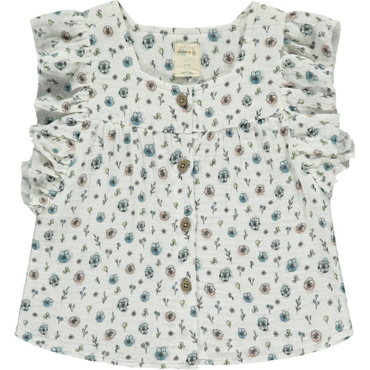 Isabella Top - Blue Flowers