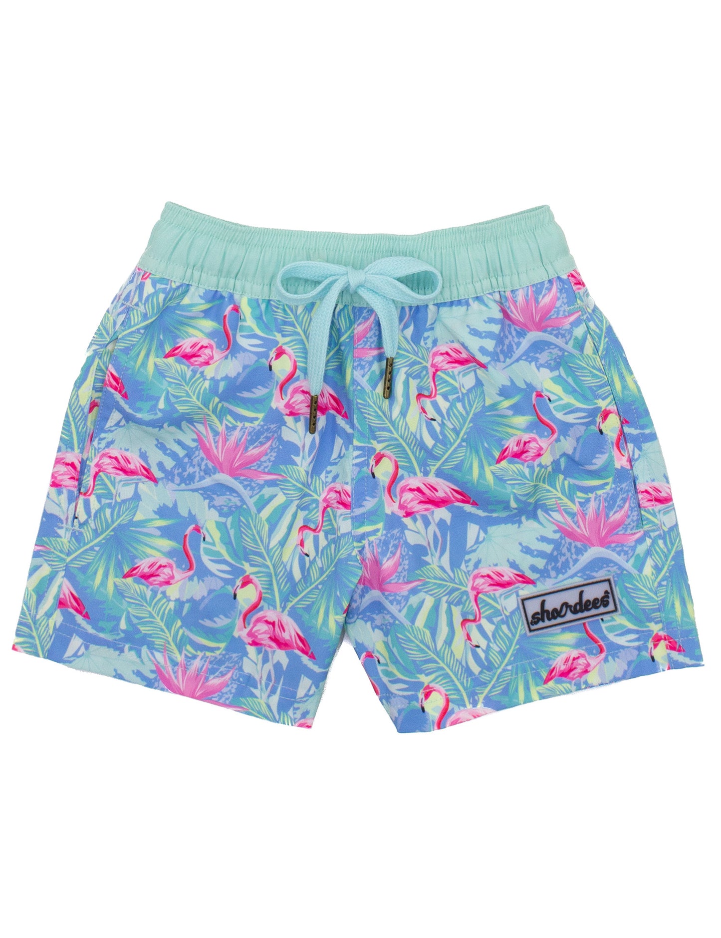 Boys Shordees Swim Trunk - Floral Flamingo