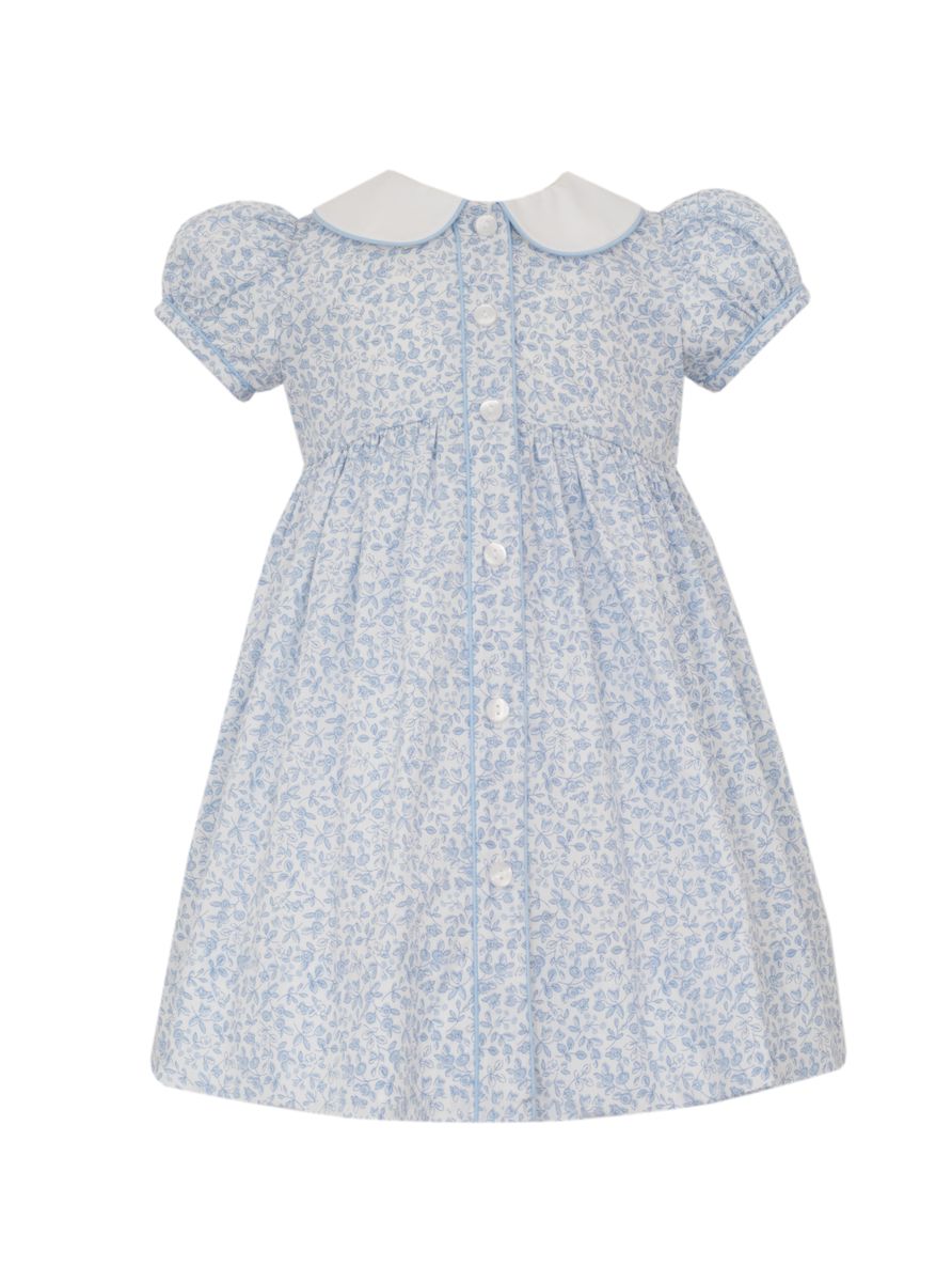 Lt.blue floral dress button down w/ white collar