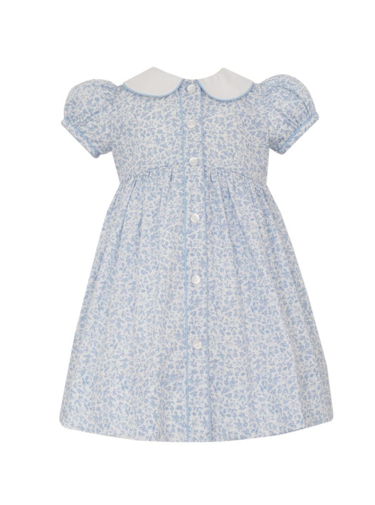 Lt.blue floral dress button down w/ white collar