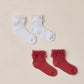 Ruffle Socks | Ruby, Silver Shimmer
