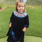 NAVY VELVET SMOCKED NUTCRACKER DRESS