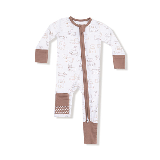 Neutral Pups - 2 Way Zipper Romper