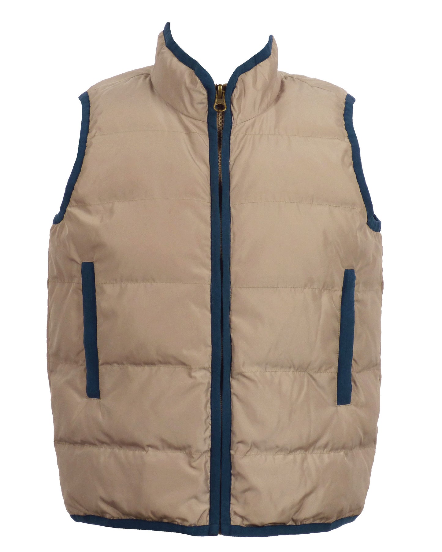 Delta Valley Vest - Wheat with Mallard Blue Trim