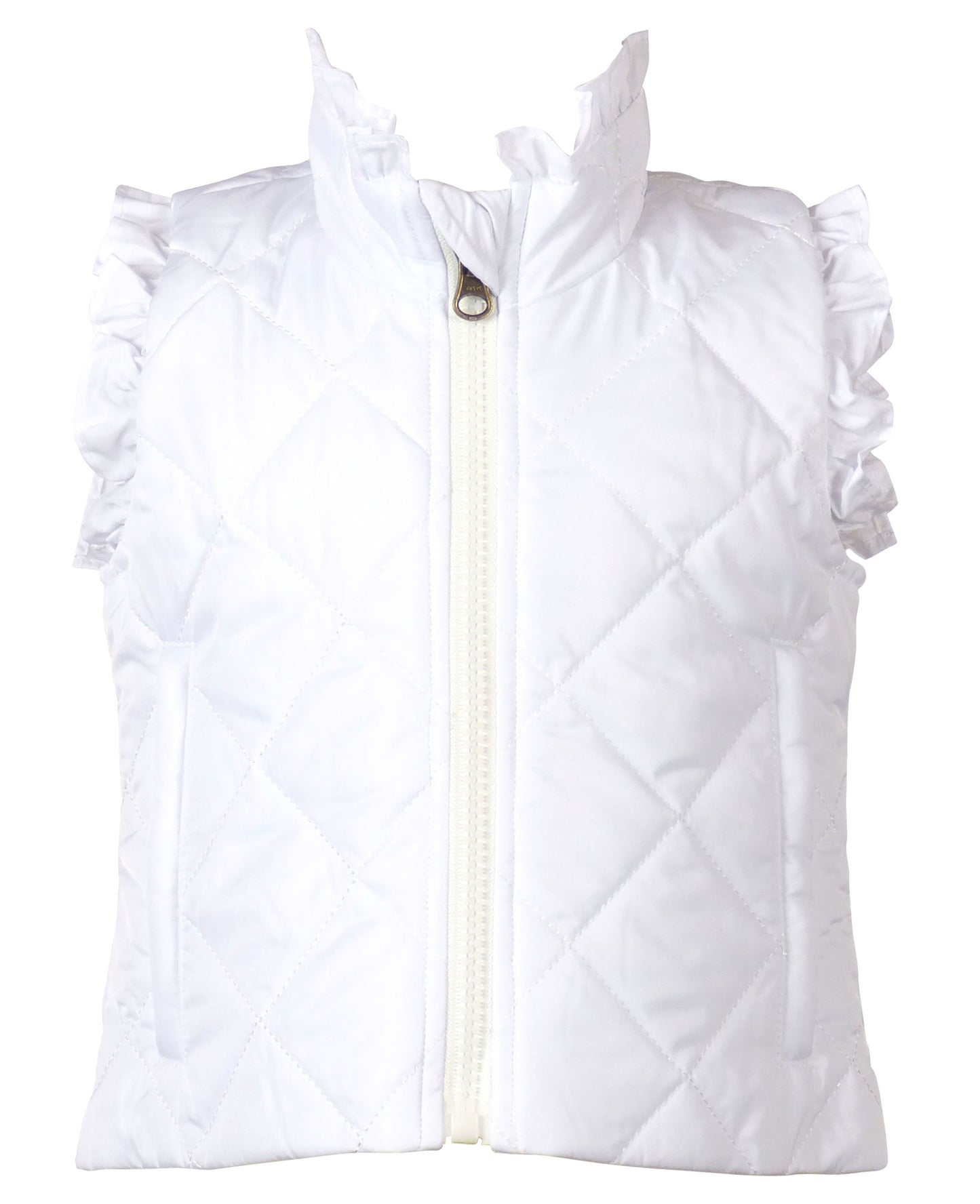 Vera Vest with Ruffles - White