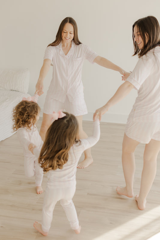 Pretty In Pink Women's Button Down Short Set