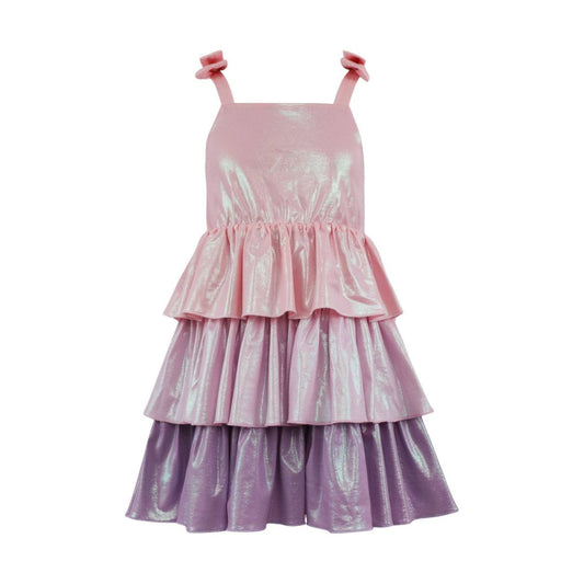 Pastel Ombre Shimmer Bow Dress