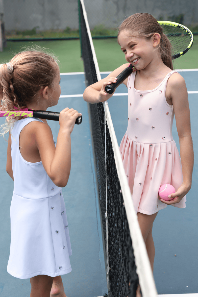 Peach Heart Scuba Tennis Dress