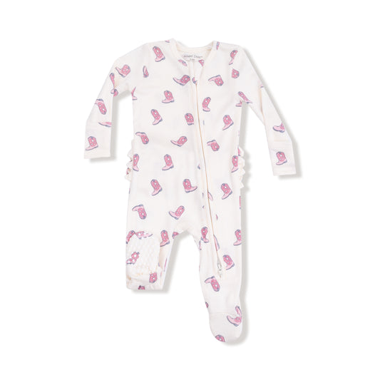 Petite Cowgirl Boots - 2 Way Zipper Romper