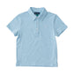 Boys Short Sleeve Too Cool for School Heathered Polo Shirt in Clear Sky Heather