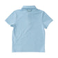 Boys Short Sleeve Too Cool for School Heathered Polo Shirt in Clear Sky Heather