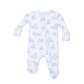 Puppy Toile Blue - 2 Way Zipper Footie