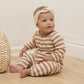 WAFFLE LONG SLEEVE JUMPSUIT || HARVEST STRIPE